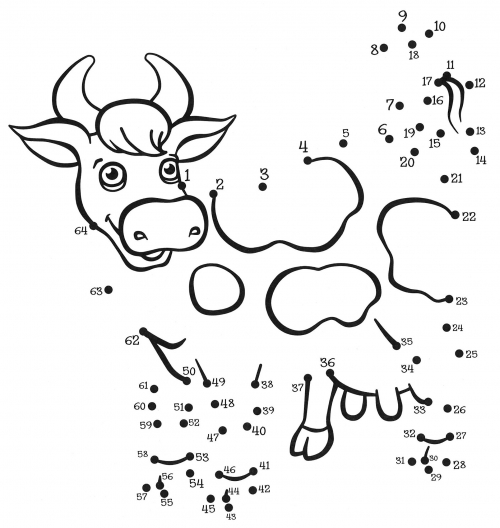Smart cow coloring page