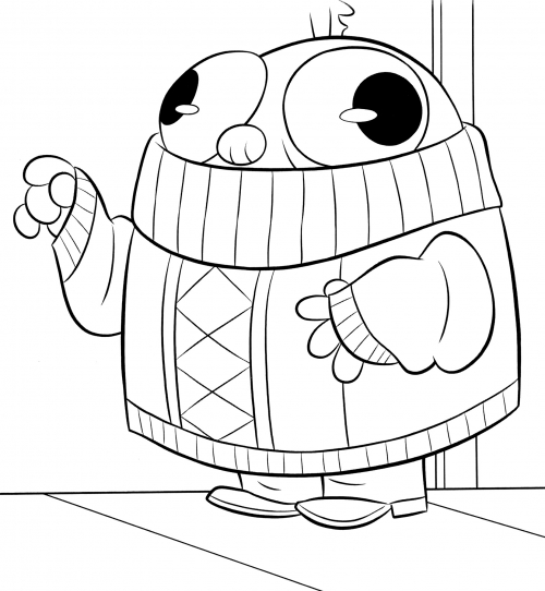 Gord in a jumper coloring page