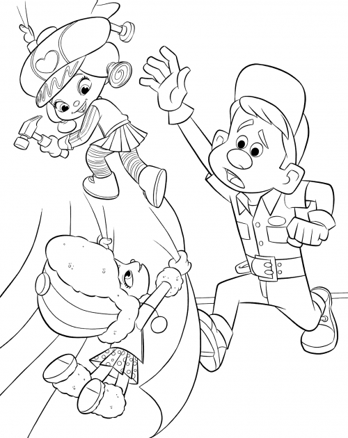 Felix catches the racers coloring page