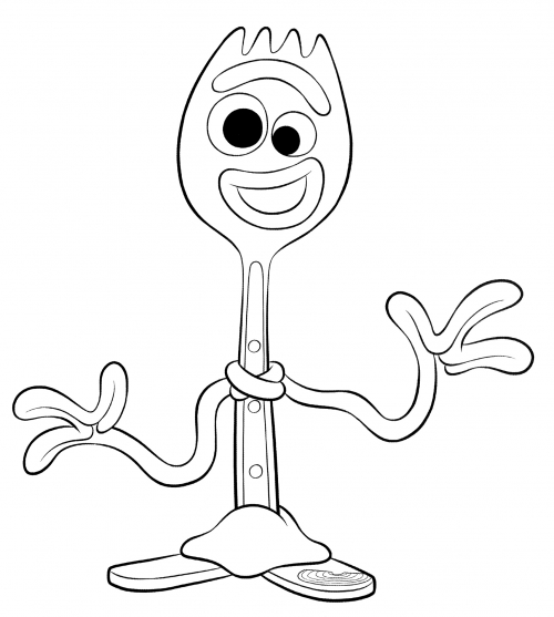 Friendly Forky coloring page