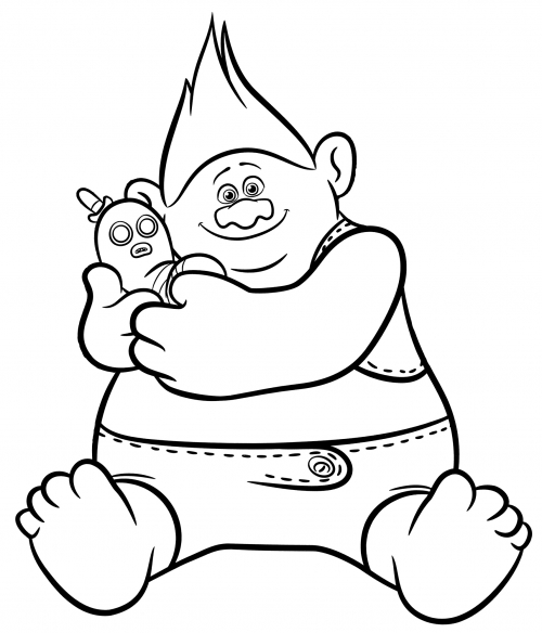 Biggie and his toy coloring page