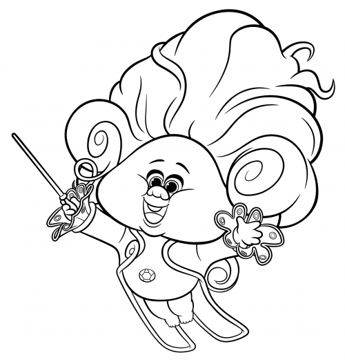 Flying King Trollzart coloring page