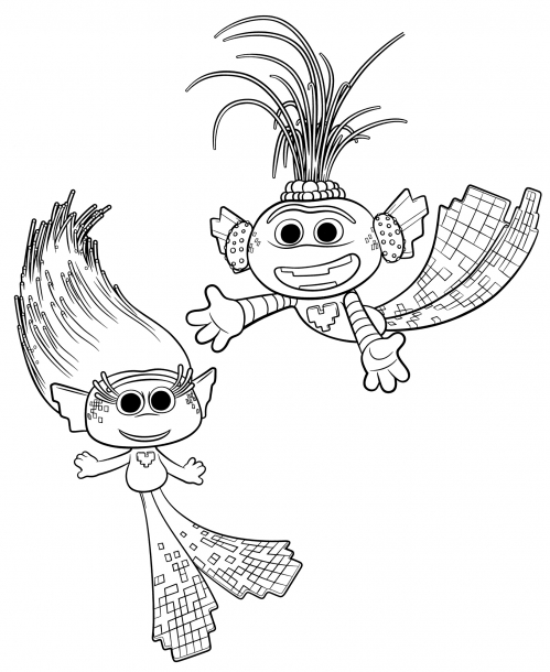 King Trollex and Bliss Marina coloring page