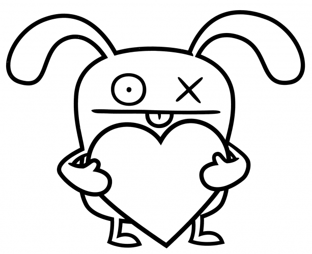 Ox with a heart coloring page