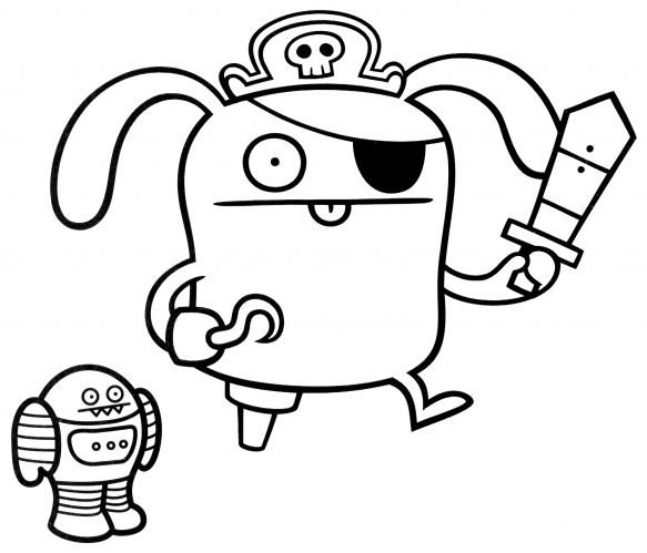 Ox in a pirate costume coloring page