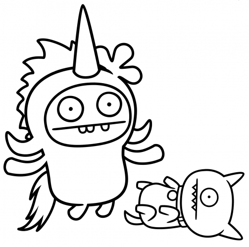 Moxy in a unicorn costume coloring page