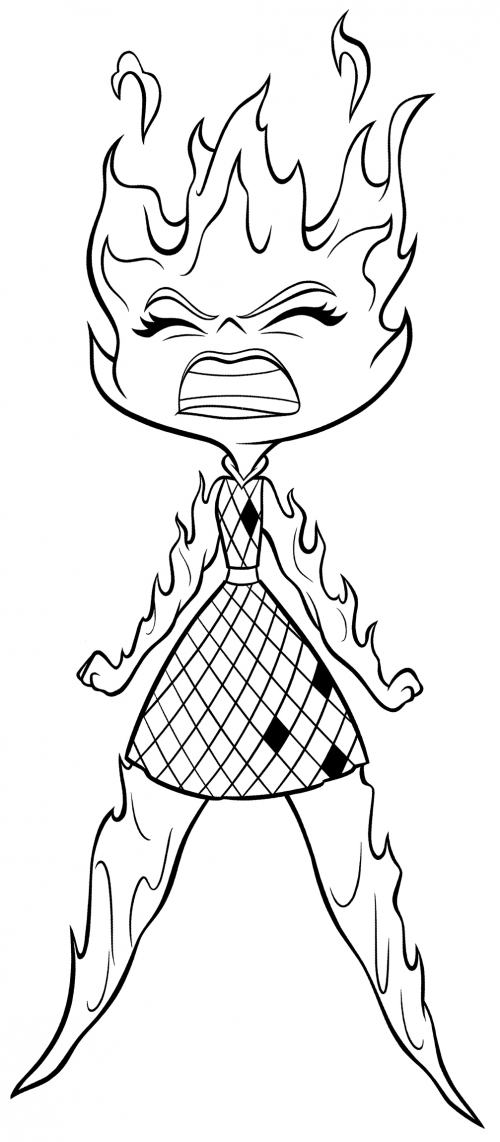 Ember's pissed coloring page