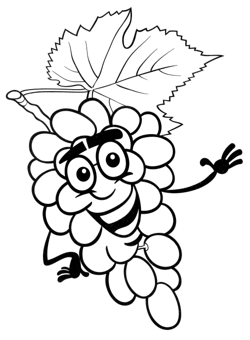 Merry grapes coloring page