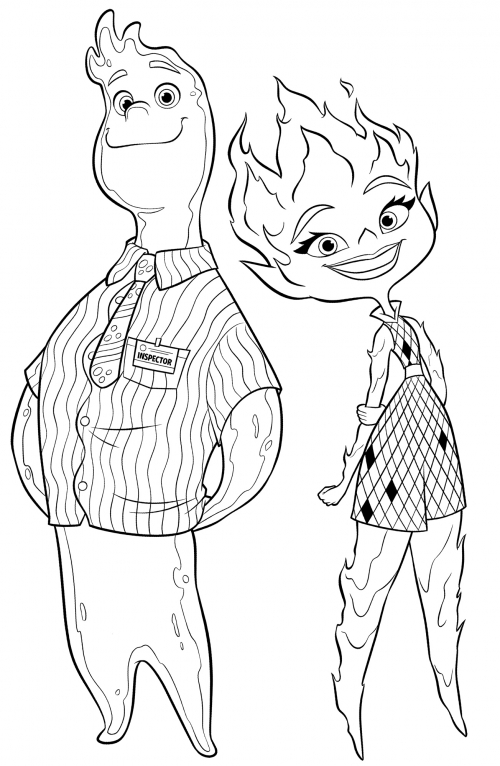 Cute Wade and Ember coloring page