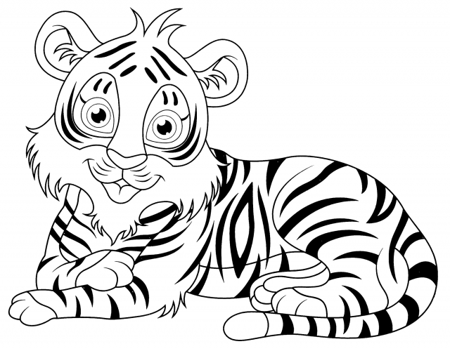 Nimble tiger coloring page