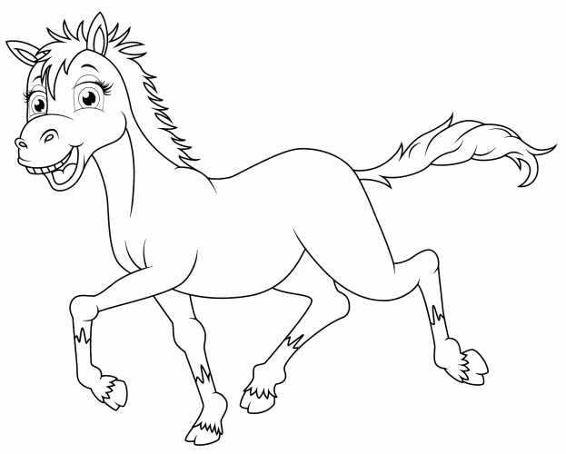 Brave horse coloring page