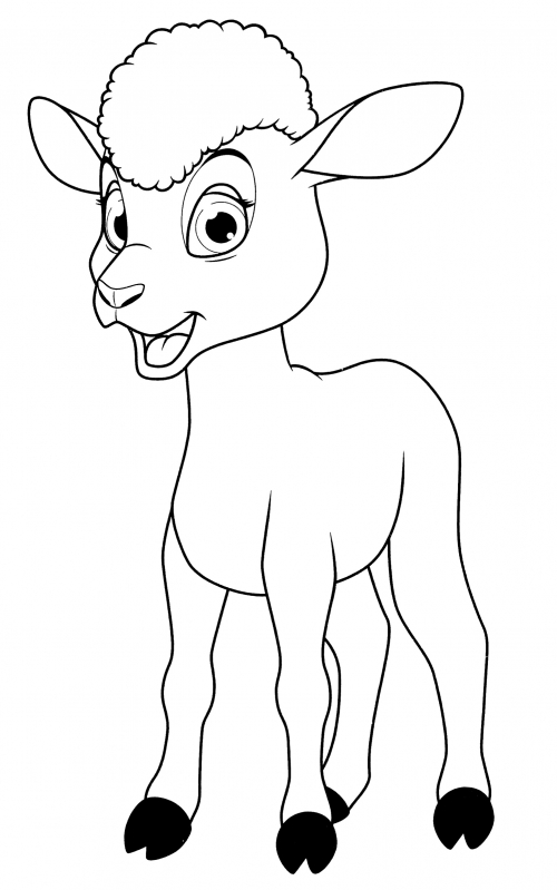 Calm sheep coloring page