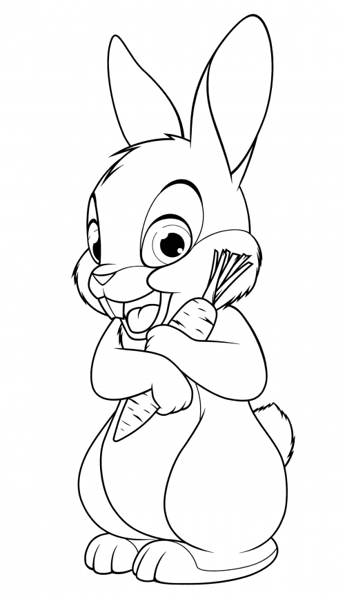 Caring rabbit coloring page