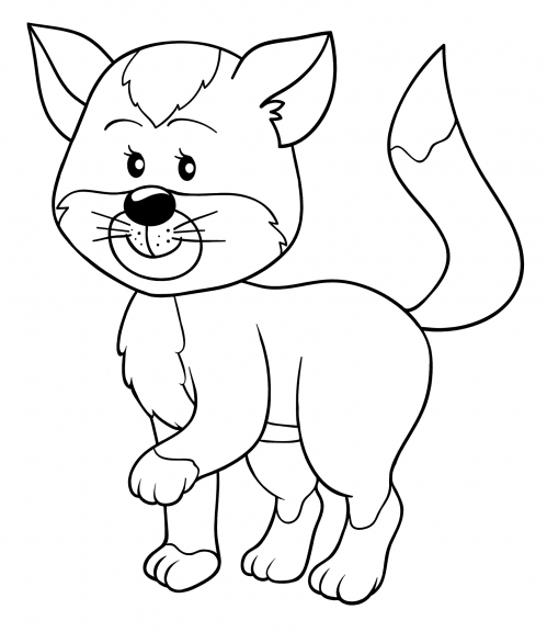 Energetic fox coloring page