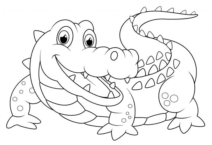 Shy crocodile coloring page