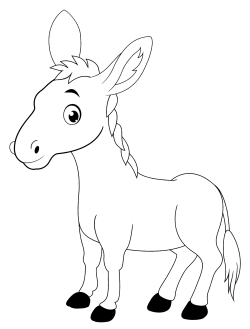 Stubborn donkey coloring page