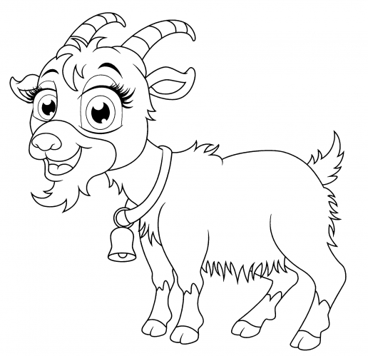 Satisfied goat coloring page