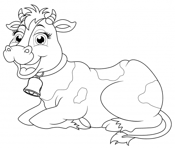 Positive cow coloring page