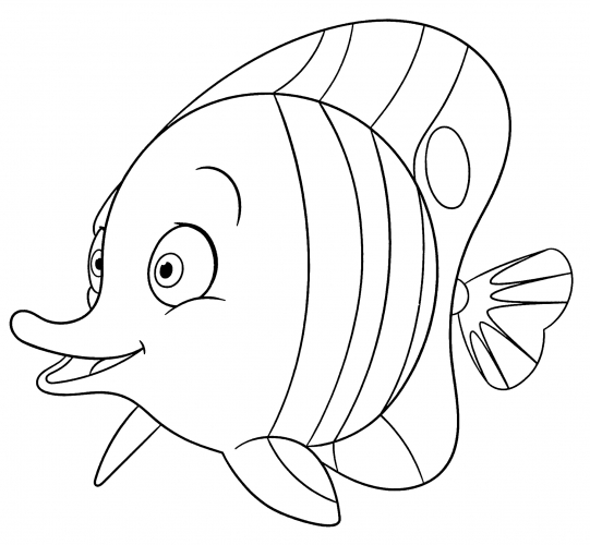 Thoughtful fish coloring page