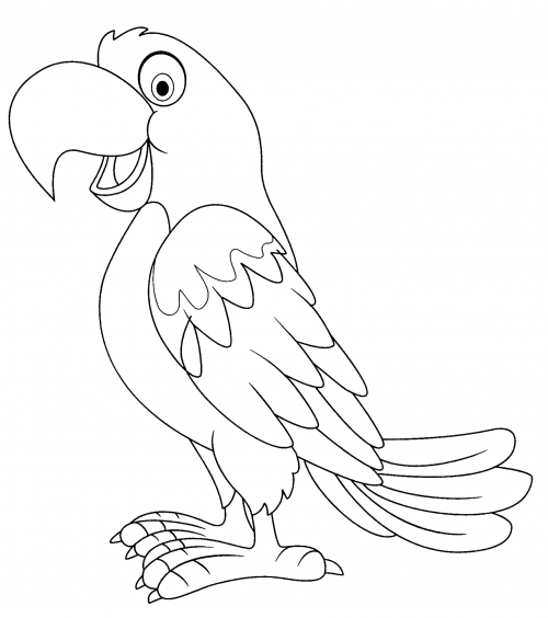 Nimble parrot coloring page