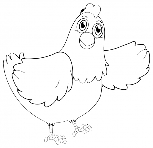 Wise hen coloring page