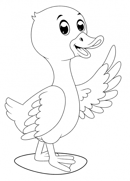 Friendly duck coloring page