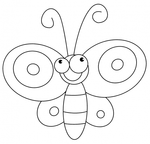 Weird butterfly coloring page