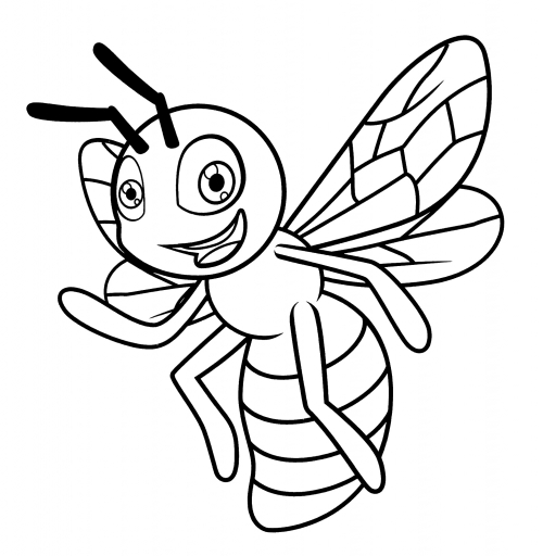 Beautiful bee coloring page