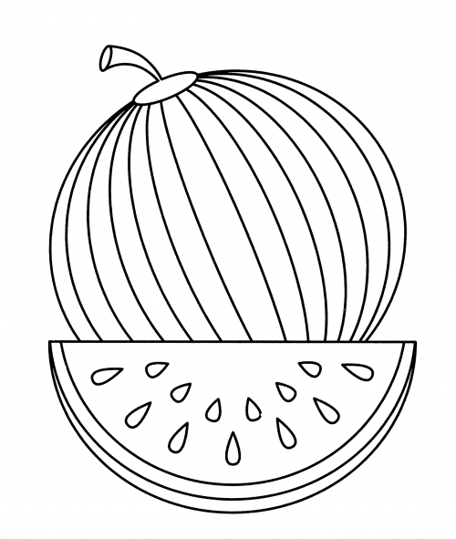 Yummy watermelon coloring page