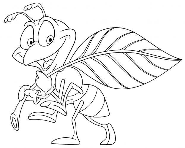 Hard-working ant coloring page