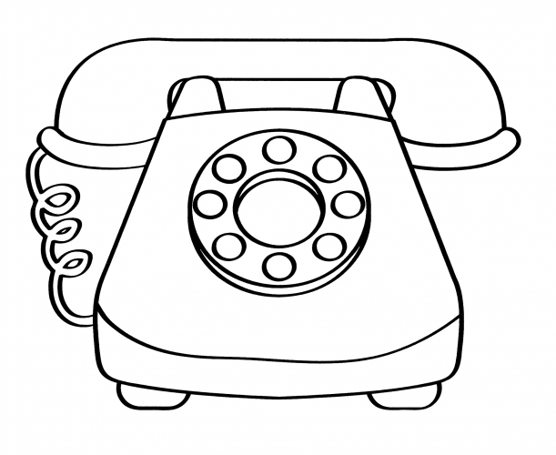 Home telephone coloring page