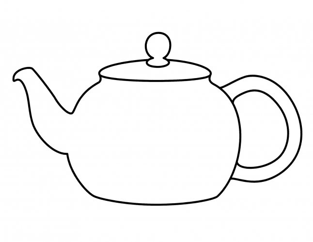 Tea pot coloring page