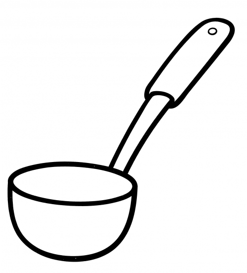 Round ladle coloring page