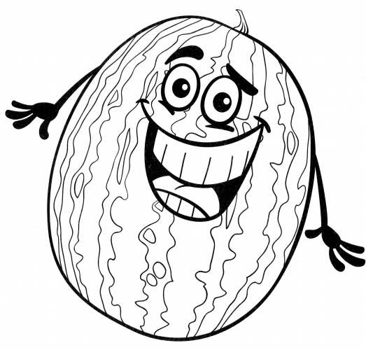 Jolly watermelon coloring page