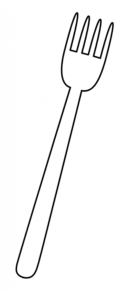 Delightful fork coloring page