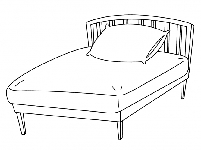Comfortable bed coloring page