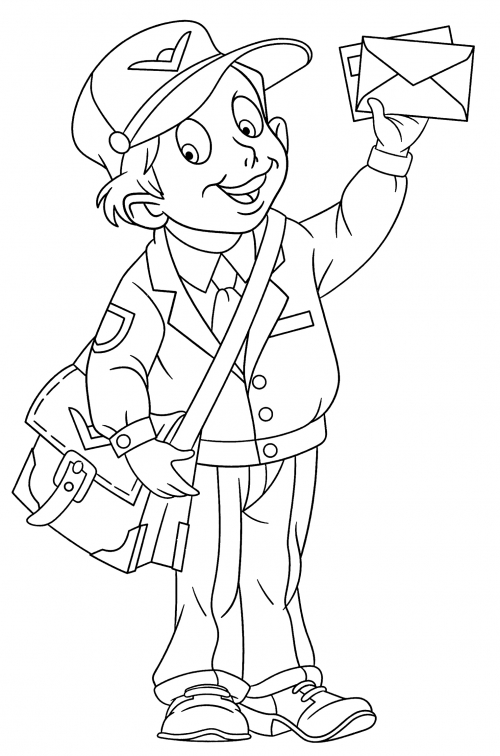 Good postman coloring page