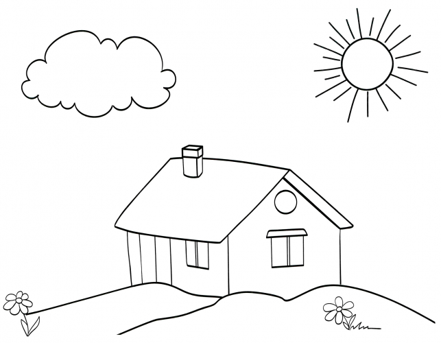 Lovely house coloring page