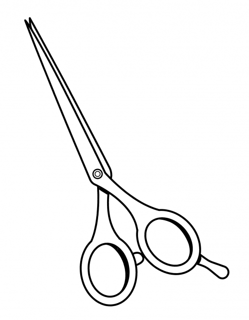 Skilfully crafted scissors coloring page