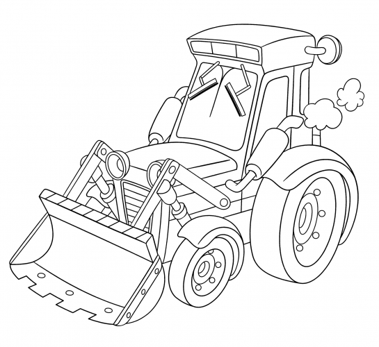 Working tractor coloring page