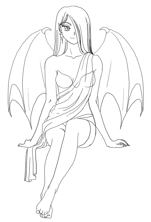 Cunning demon coloring page