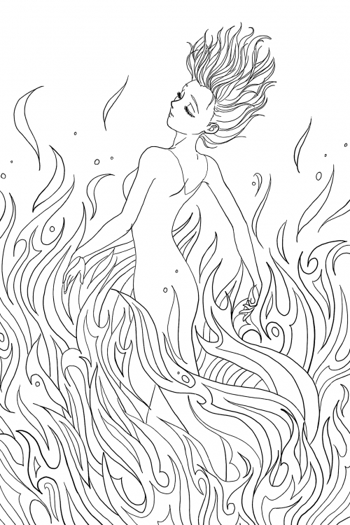 Humble mermaid coloring page