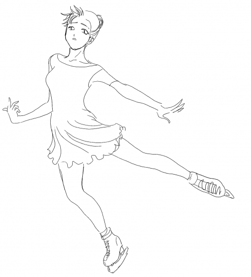 Magnificent figure skater coloring page