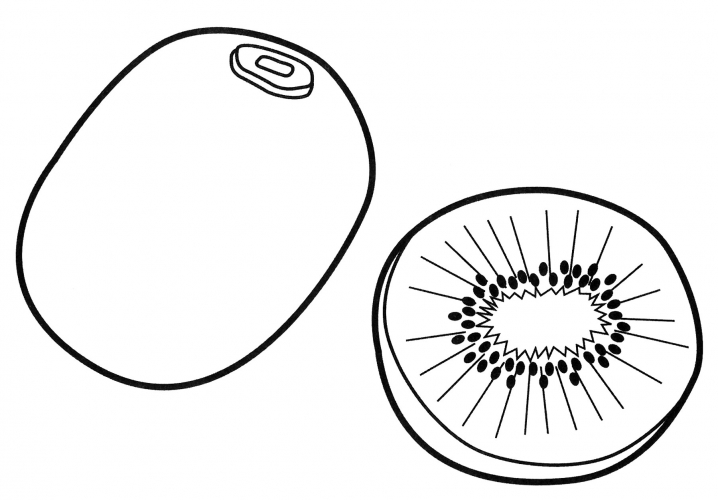 Juicy kiwi coloring page