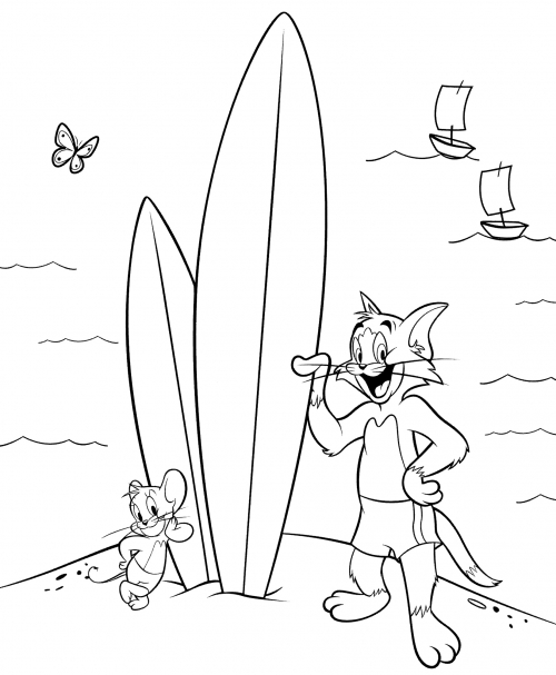 Merry Tom & Jerry coloring page