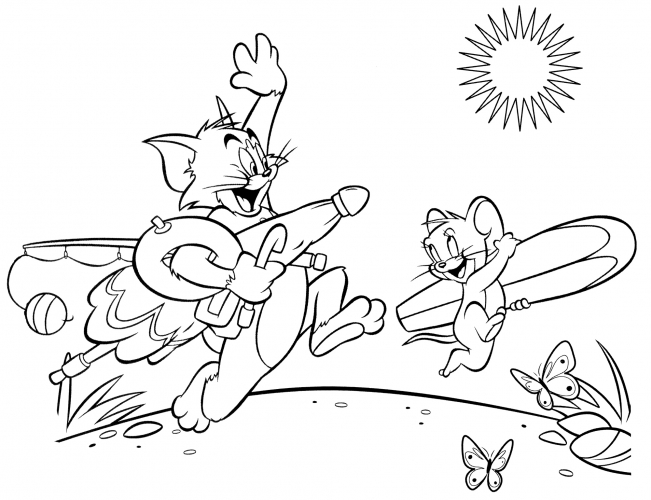 Active Tom & Jerry coloring page
