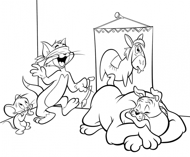 Fearless Tom & Jerry coloring page