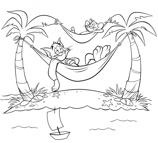 Tom & Jerry relaxing coloring page