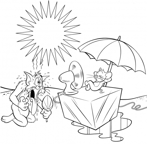 Jolly Tom & Jerry coloring page