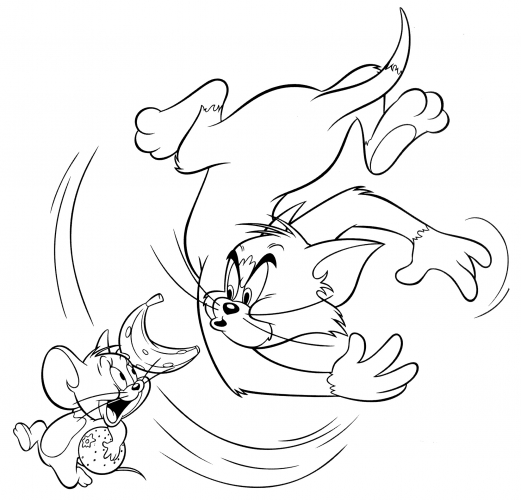 Angry Tom & Jerry coloring page